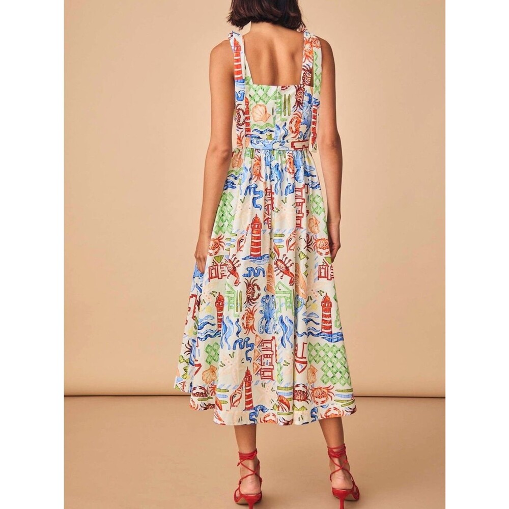 HUNTER BELL Quincy Midi Dress in Surfside NWOT - Picture 2 of 12